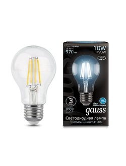 Лампа светодиодная Gauss LED Filament A60 E27 10Вт 970Лм 4100К (102802210)