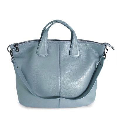 (АРТИКУЛ: 9912/8) СУМКА ЖЕНСКАЯ, БОЛЬШАЯ, НАТУРАЛЬНАЯ КОЖА, ГОЛУБАЯ, С ШИРОКИМ ПЛЕЧЕВЫМ РЕМНЕМ