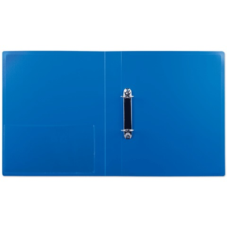 Папка на 2 кольцах БЮРОКРАТ, 40 мм, внутренний карман, синяя, до 250 листов, 0,8 мм, 0812/2Rblue