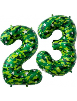 Шары цифры 23 камуфляжные 90см