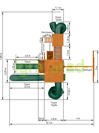 Детская площадка IgraGrad Великан 4 (Макси)