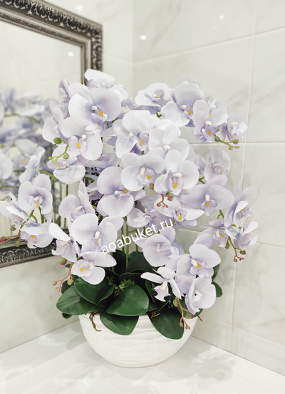 Композиция из искусственных цветов "Орхидея голубая лодбол" № 0Р031