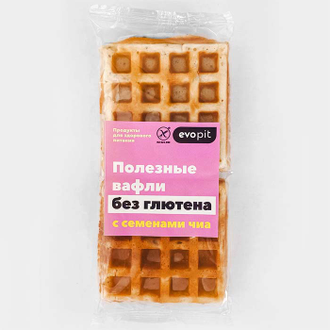 Полезные вафли с семенами чиа, без глютена, 220г (EVOPIT)