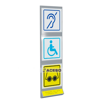 Пиктограмма тактильная, модульная, с наклонным полем, трехсекционная, М7, индивидуальная