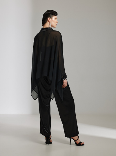 Вечерний полупрозрачный топ - накидка