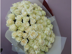 Royal White 101 белая роза 60см