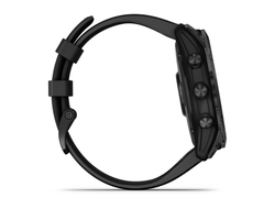 Умные часы Garmin Fenix 7X Sapphire Solar титановый черный DLC с силиконовым ремешком