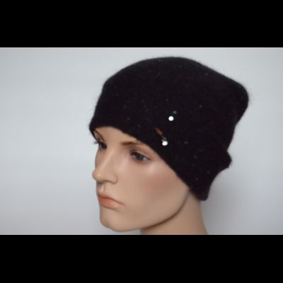 Шапка вязаная с пайетками Vizio Италия 6943 CL черная