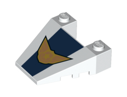 Wedge 4 x 4 Taper with Stud Notches with Sky Police Logo Pattern, White (93348pb006 / 6252367)