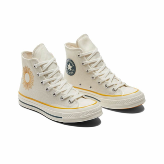 Кеды Converse Chuck Taylor 70 белые высокие с вышивкой Солнце