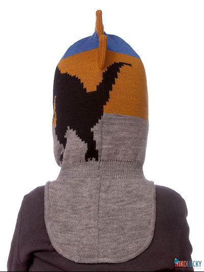 Шапка-шлем 20101-09 темно-серый, ярко-синий, горчица р.50-52