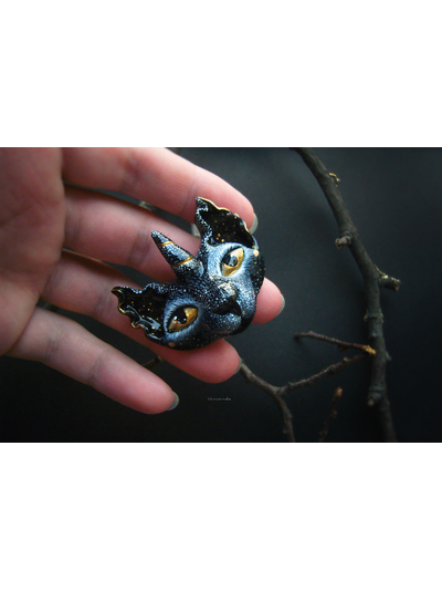 &quot;Зверёк с восхода&quot;, волшебная брошь с котом-единорогом