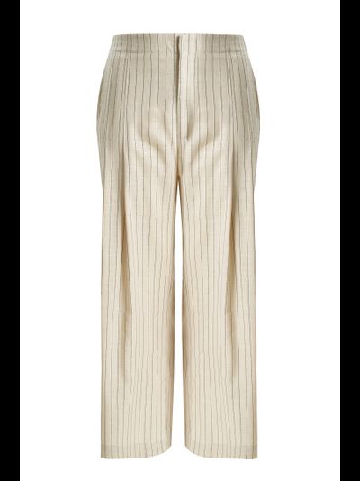 Брюки молочного цвета в полоску