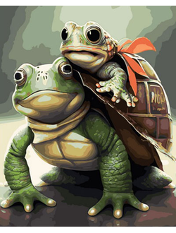 Картина по номерам OK11388 Эксклюзив!!! Зеленые черепахи