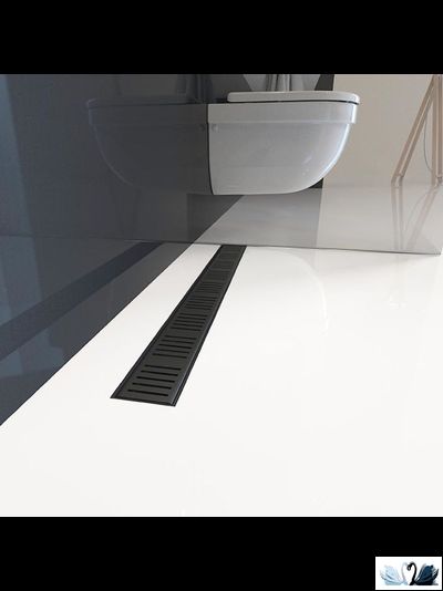 Лоток для душа Alcadrain APZ10BLACK-950 желоб в комплекте с решеткой, черный матовый