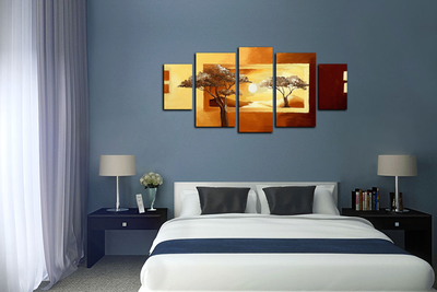 Модульная картина "Солнце и два дерева"