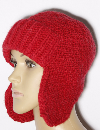 Шапка женская ушанка "Зиг-заги" 11526  джинс, красная, т.серая, кофе, серая, синяя. фиолетовая