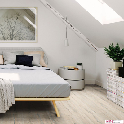 Декор ламината Haro Дуб Скандинавия 535235 в интерьере комнаты