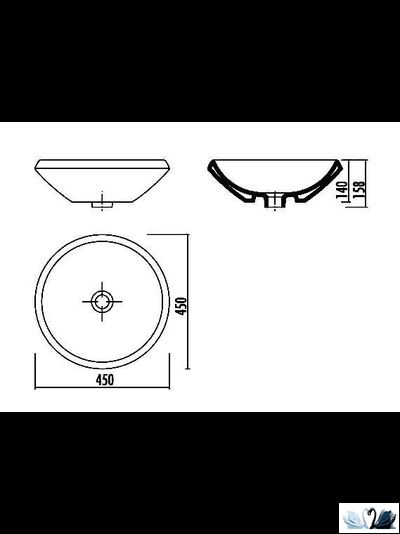 Накладная раковина круглая 45 см Mono Creavit Золотого цвета