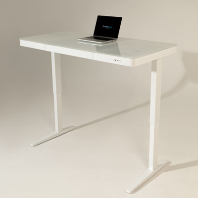 Умный стол 140×70 белый | закалённое стекло