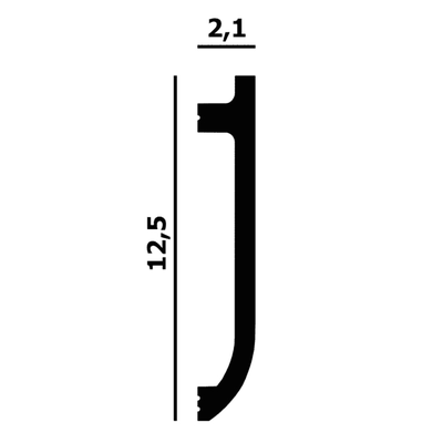 Плинтус напольный Перфект Plus P152, из дюрополимера, влагостойкий, под покраску, 2 метра