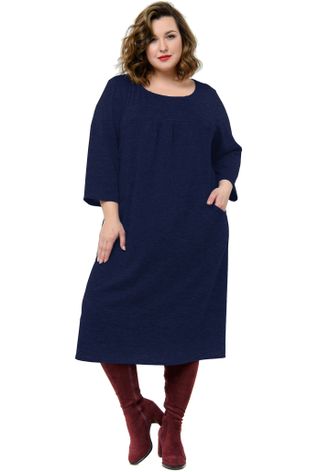 Платье из джерси прямого силуэта Арт. 2331805 (Цвет темно-синий) Размеры 52-82