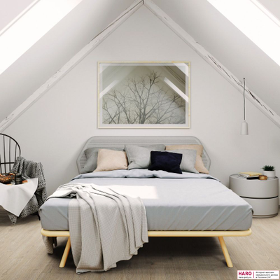 Декор ламината Haro Tritty 200 Aqua Дуб Контура каменно-серый 540239 в интерьере комнаты