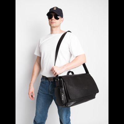 Кожаная мужская сумка Toara black (арт. 5058-61)