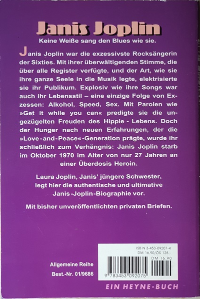 Janis joplin Ein Wildes Kurzes Leben. Laura Joplin Book Иностранные книги в Москве, Intpressshop