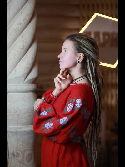 Платье славянское с вышивкой "Русская Душа"