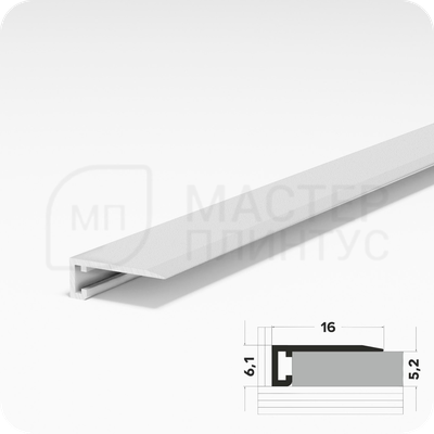 Микроплинтус АПЛ 01 производства Лука, длина 2,4м. цвет белый