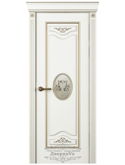 PORTE RICHI (Беларусь). КАМЕЯ, КАССАНДРА (ЛЧ93), ЭМАЛЬ БЕЛАЯ/ ПАТИНА ЗОЛОТО. СТЕКЛО ХУДОЖЕСТВЕННОЕ