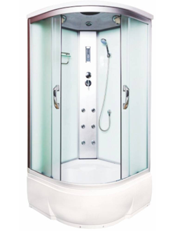 Душевая кабина Водный Мир ВМ-8817, Высокий поддон, задние стекла белые, передние стекла матовые, 120x120x215 см.