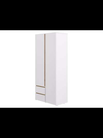 Шон-25 шкаф двухдверный распашной Белый-Золотой/Белый