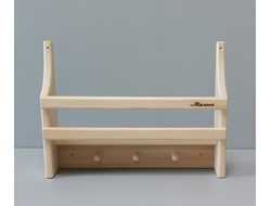 Полка настенная универсальная 40см, 4 крючка