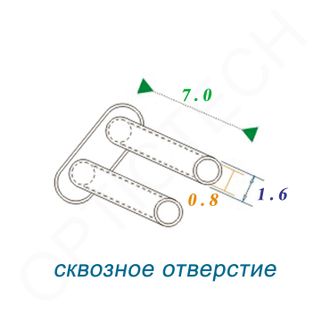 Втулка двойная для оправы Silhouette 1.6*0.8*7.0 мм, сквозное отверстие (100шт)