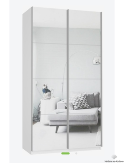 Прайм шкаф купе 2х дверный фасад зеркало/зеркало