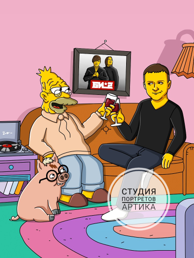 Портрет в Стиле Мульт 1 Человек