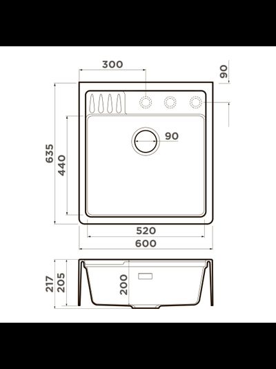 Мойка OMOIKIRI KINOKAWA 60