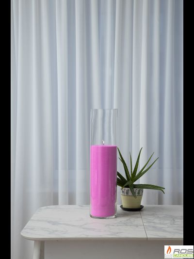 Насыпная свеча "Цилиндр 60 см", розовая "Розовый", с отдушкой "Ванильная карамель"