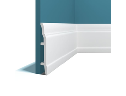 Плинтус напольный Перфект Plus P63, из дюрополимера, влагостойкий, под покраску, 2 метра