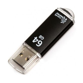Флеш-память Smartbuy V-Cut, 64Gb, USB 2.0, черный, SB64GBVC-K