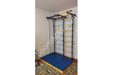 ДСК ЮНЫЙ АТЛЕТ МОДЕЛЬ «ПРИСТЕННЫЙ-ЛАЙТ» С РУКОХОДОМ И СЕТКОЙ, цвет металла синий