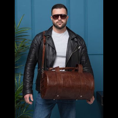 Кожаная дорожная сумка Faenza Premium brown (арт. 
4033-02)