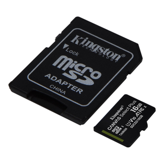 Карта памяти Kingston Canvas Select Plus microSDHC UHS-I + адаптер, SDCS2/16Gb