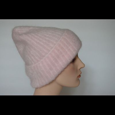 Розовая шапка женская с отворотом Vizio Италия 6946 CRYO