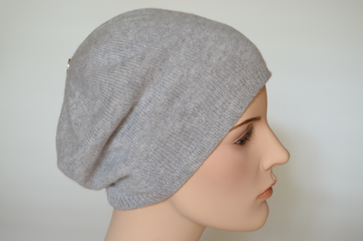 Кашемировый берет Vizio Италия 7016 серый цвет 4 фото