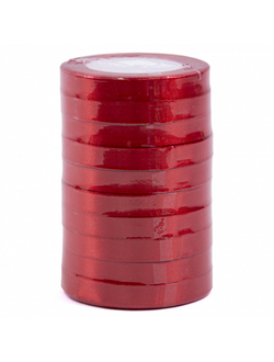 Лента атласная 1,2см*25ярд Красный 26