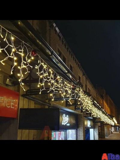 Бахрома 3*0.6 м БЕЛЫЙ ТЕПЛЫЙ, постоянное свечение IP 65, резина