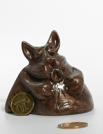 СУВЕНИР "ПОЮЩИЙ КОТ1" глазурь коричневая